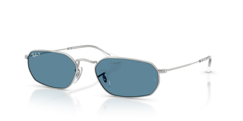 Rayban RB3947 003/S2 แว่นกันแดดเลนส์โพลาไรซ์สีน้ำเงิน กรอบเงิน ทั้งสองเพศ