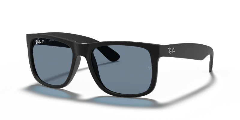 แว่นกันแดด Rayban Justin RB4165F-622/2V Rubber Black Blue Polarized Rayban Justin RB4165F-622/2V แว่นกันแดดกรอบไนลอนดำรับเบอร์เลนส์โพลาไรซ์น้ำเงิน ผู้ชาย
