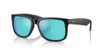 Rayban Justin RB4165F-622/55 แว่นกันแดดกรอบไนลอนดำรับเบอร์เลนส์มิเรอร์น้ำเงิน ผู้ชาย