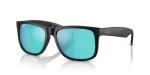Rayban Justin RB4165F-622/55 แว่นกันแดดกรอบไนลอนดำรับเบอร์เลนส์มิเรอร์น้ำเงิน ผู้ชาย