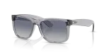 แว่นกันแดด Rayban Justin RB4165F-67924L Transparent Grey Dark Blue To Light Grey Gradient แว่นกันแดด Rayban RB4165F-67924L มุมเฉียง สีเทาโปร่งใส สำหรับผู้ชาย