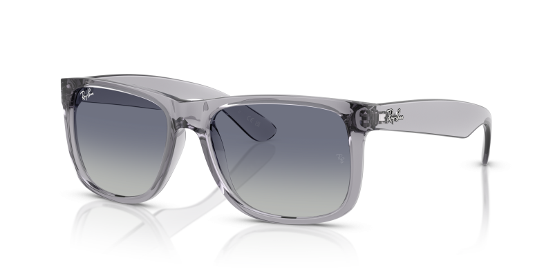 แว่นกันแดด Rayban Justin RB4165F-67924L Transparent Grey Dark Blue To Light Grey Gradient แว่นกันแดด Rayban RB4165F-67924L มุมเฉียง สีเทาโปร่งใส สำหรับผู้ชาย