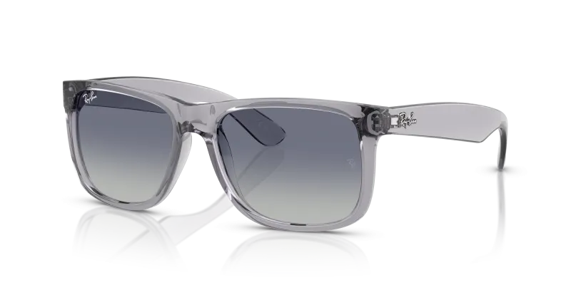 แว่นกันแดด Rayban Justin RB4165F-67924L Transparent Grey Dark Blue To Light Grey Gradient แว่นกันแดด Rayban RB4165F-67924L มุมเฉียง สีเทาโปร่งใส สำหรับผู้ชาย