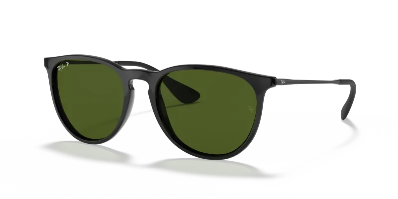 Rayban Erika RB4171F 601/2P แว่นกันแดดเลนส์โพลาไรซ์ G-15 สีเขียว กรอบดำ สำหรับผู้หญิง