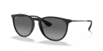 แว่นกันแดด Rayban Erika RB4171F-622/T3 Black Rubber Light Grey Rayban Erika RB4171F 622/T3 แว่นกันแดดผิวรับเบอร์ด้าน เลนส์โพลาไรซ์เทาไล่ระดับ สำหรับผู้หญิง