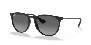 Rayban Erika RB4171F 622/T3 แว่นกันแดดผิวรับเบอร์ด้าน เลนส์โพลาไรซ์เทาไล่ระดับ สำหรับผู้หญิง
