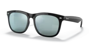 Rayban RB4260D-601/30 แว่นกันแดดทรงสี่เหลี่ยมจัตุรัสสีดำเลนส์มิเรอร์เงิน ยูนิเซ็กซ์
