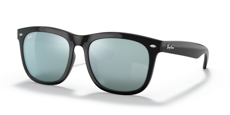 Rayban RB4260D-601/30 แว่นกันแดดทรงสี่เหลี่ยมจัตุรัสสีดำเลนส์มิเรอร์เงิน ยูนิเซ็กซ์