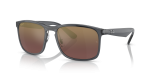 Rayban RB4264 876/6B แว่นกันแดดทรงสี่เหลี่ยมจัตุรัสสีเทาเลนส์โพลาไรซ์ปรอทม่วง สำหรับผู้ชาย