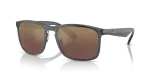 Rayban RB4264 876/6B แว่นกันแดดทรงสี่เหลี่ยมจัตุรัสสีเทาเลนส์โพลาไรซ์ปรอทม่วง สำหรับผู้ชาย