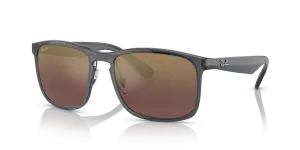 Rayban RB4264 876/6B แว่นกันแดดทรงสี่เหลี่ยมจัตุรัสสีเทาเลนส์โพลาไรซ์ปรอทม่วง สำหรับผู้ชาย