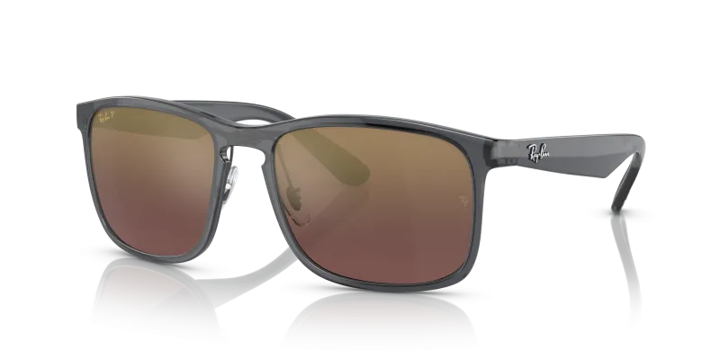 Rayban RB4264 876/6B แว่นกันแดดทรงสี่เหลี่ยมจัตุรัสสีเทาเลนส์โพลาไรซ์ปรอทม่วง สำหรับผู้ชาย
