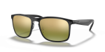 แว่นกันแดด Rayban RB4264-876/6O Grey Green Mirror Gold Polarized Rayban RB4264 876/6O แว่นกันแดดทรงสี่เหลี่ยมจัตุรัสสีเทาเลนส์โพลาไรซ์ปรอทเขียว สำหรับผู้ชาย