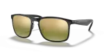 แว่นกันแดด Rayban RB4264-876/6O Grey Green Mirror Gold Polarized Rayban RB4264 876/6O แว่นกันแดดทรงสี่เหลี่ยมจัตุรัสสีเทาเลนส์โพลาไรซ์ปรอทเขียว สำหรับผู้ชาย