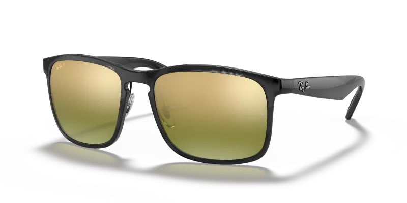 แว่นกันแดด Rayban RB4264-876/6O Grey Green Mirror Gold Polarized Rayban RB4264 876/6O แว่นกันแดดทรงสี่เหลี่ยมจัตุรัสสีเทาเลนส์โพลาไรซ์ปรอทเขียว สำหรับผู้ชาย
