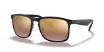 Rayban RB4264 894/6B แว่นกันแดดทรงสี่เหลี่ยมจัตุรัสลายฮาวานาผิวด้านเลนส์โพลาไรซ์ปรอทม่วง สำหรับผู้ชาย