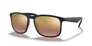 Rayban RB4264 894/6B แว่นกันแดดทรงสี่เหลี่ยมจัตุรัสลายฮาวานาผิวด้านเลนส์โพลาไรซ์ปรอทม่วง สำหรับผู้ชาย