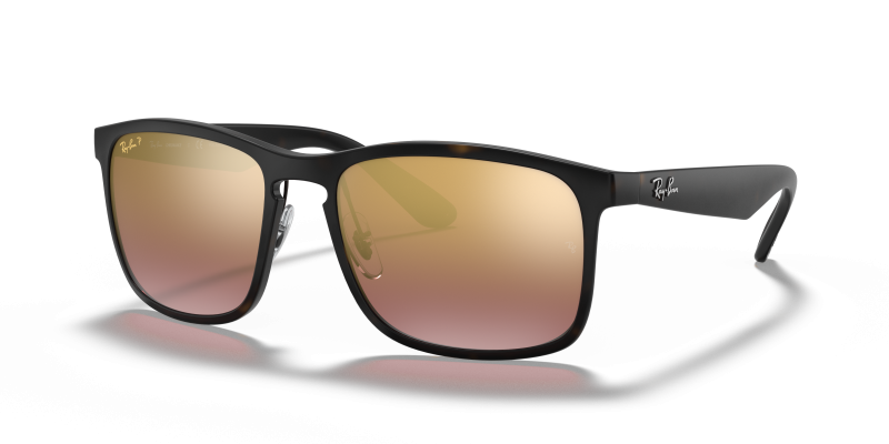 แว่นกันแดด Rayban RB4264-894/6B Matte Havana Purple Mirror Gold Polarized Rayban RB4264 894/6B แว่นกันแดดทรงสี่เหลี่ยมจัตุรัสลายฮาวานาผิวด้านเลนส์โพลาไรซ์ปรอทม่วง สำหรับผู้ชาย