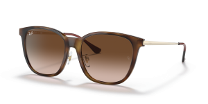 Rayban RB4333D 710/13 แว่นกันแดดลายฮาวานาอ่อนขาทอง เลนส์น้ำตาลไล่ระดับ ทั้งสองเพศ