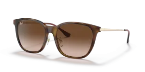 Rayban RB4333D 710/13 แว่นกันแดดลายฮาวานาอ่อนขาทอง เลนส์น้ำตาลไล่ระดับ ทั้งสองเพศ