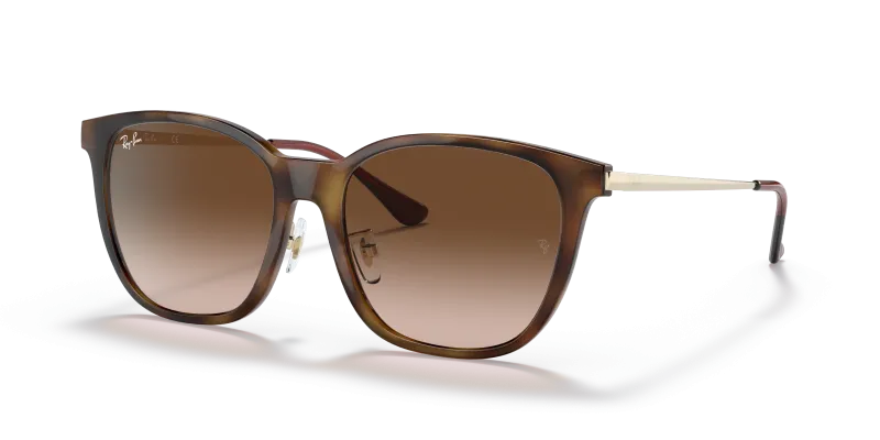 แว่นกันแดด Rayban RB4333D-710/13 Light Havana Brown Gradient Rayban RB4333D 710/13 แว่นกันแดดลายฮาวานาอ่อนขาทอง เลนส์น้ำตาลไล่ระดับ ทั้งสองเพศ