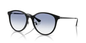 Rayban RB4334D 601/19 แว่นกันแดดทรงสี่เหลี่ยมจัตุรัสสีดำเลนส์ไล่ระดับสีฟ้า ทั้งชายและหญิง