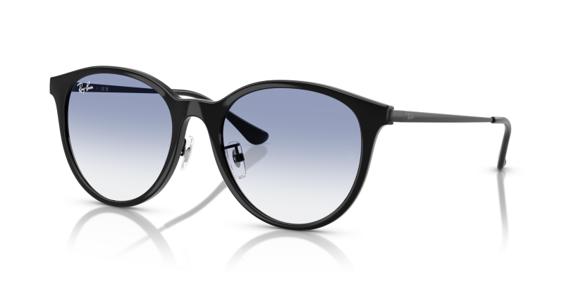 Rayban RB4334D 601/19 แว่นกันแดดทรงสี่เหลี่ยมจัตุรัสสีดำเลนส์ไล่ระดับสีฟ้า ทั้งชายและหญิง
