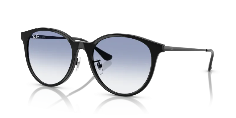 แว่นกันแดด Rayban RB4334D-601/19 Black Light Blue Gradient Rayban RB4334D 601/19 แว่นกันแดดทรงสี่เหลี่ยมจัตุรัสสีดำเลนส์ไล่ระดับสีฟ้า ทั้งชายและหญิง