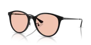 Rayban RB4334D 601/5 แว่นกันแดดทรงสี่เหลี่ยมจัตุรัสสีดำเลนส์ชมพูอ่อน ทั้งชายและหญิง
