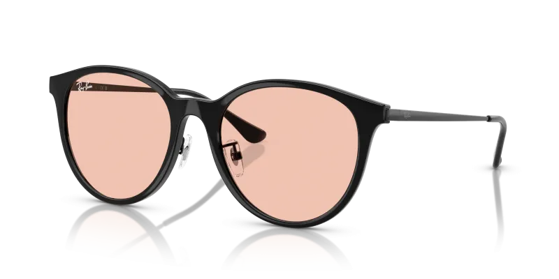 Rayban RB4334D 601/5 แว่นกันแดดทรงสี่เหลี่ยมจัตุรัสสีดำเลนส์ชมพูอ่อน ทั้งชายและหญิง