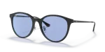Rayban RB4334D 601/80 แว่นกันแดดทรงสี่เหลี่ยมจัตุรัสสีดำเลนส์น้ำเงินคลาสสิก ทั้งชายและหญิง