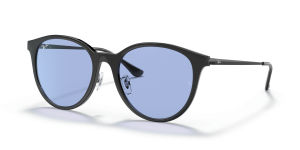 Rayban RB4334D 601/80 แว่นกันแดดทรงสี่เหลี่ยมจัตุรัสสีดำเลนส์น้ำเงินคลาสสิก ทั้งชายและหญิง