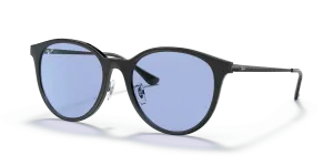 Rayban RB4334D 601/80 แว่นกันแดดทรงสี่เหลี่ยมจัตุรัสสีดำเลนส์น้ำเงินคลาสสิก ทั้งชายและหญิง