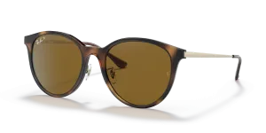 Rayban RB4334D 710/83 แว่นกันแดดทรงสี่เหลี่ยมจัตุรัสฮาวานาอ่อนเลนส์โพลาไรซ์น้ำตาล ทั้งชายและหญิง