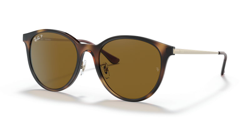 Rayban RB4334D 710/83 แว่นกันแดดทรงสี่เหลี่ยมจัตุรัสฮาวานาอ่อนเลนส์โพลาไรซ์น้ำตาล ทั้งชายและหญิง