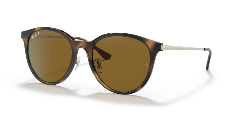 Rayban RB4334D 710/83 แว่นกันแดดทรงสี่เหลี่ยมจัตุรัสฮาวานาอ่อนเลนส์โพลาไรซ์น้ำตาล ทั้งชายและหญิง