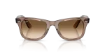 แว่นกันแดด Rayban Wayfarer Ease RB4340-682751 Transparent Light Brown Clear To Brown Gradient แว่นกันแดด Rayban RB4340-682751 ด้านหน้า