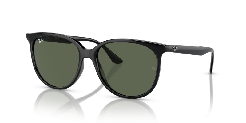 แว่นกันแดด Rayban RB4378F-601/71 Black Dark Green Rayban RB4378F 601/71 แว่นกันแดดเลนส์เขียวเข้ม สำหรับผู้หญิง