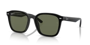 Rayban RB4392D 601/9A แว่นกันแดดโพลาไรซ์สีดำเลนส์เขียวเข้ม ทรงสี่เหลี่ยม XXL