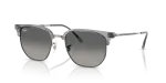 แว่นกันแดด Rayban New Clubmaster RB4416-679271 Transparent Grey On Gunmetal Dark To Light Grey Gradient แว่นกันแดด Rayban RB4416-679271 มุมเฉียง สีเทาโปร่งแสงบนสีกันเมทัล สำหรับทุกเพศ