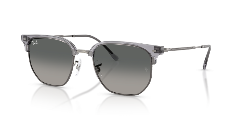 แว่นกันแดด Rayban New Clubmaster RB4416-679271 Transparent Grey On Gunmetal Dark To Light Grey Gradient แว่นกันแดด Rayban RB4416-679271 มุมเฉียง สีเทาโปร่งแสงบนสีกันเมทัล สำหรับทุกเพศ