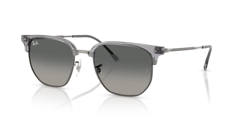 แว่นกันแดด Rayban New Clubmaster RB4416-679271 Transparent Grey On Gunmetal Dark To Light Grey Gradient แว่นกันแดด Rayban RB4416-679271 มุมเฉียง สีเทาโปร่งแสงบนสีกันเมทัล สำหรับทุกเพศ