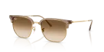 แว่นกันแดด Rayban New Clubmaster RB4416-691851 Transparent Brown On Arista Clear To Brown Gradient แว่นกันแดด Rayban RB4416-691851 มุมเฉียง สีน้ำตาลโปร่งใสบนสีอะริสต้า สำหรับทุกเพศ