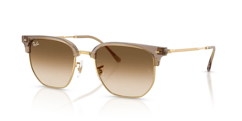 แว่นกันแดด Rayban New Clubmaster RB4416-691851 Transparent Brown On Arista Clear To Brown Gradient แว่นกันแดด Rayban RB4416-691851 มุมเฉียง สีน้ำตาลโปร่งใสบนสีอะริสต้า สำหรับทุกเพศ