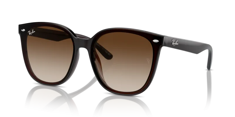 แว่นกันแดด Rayban RB4423D-714/13 Transparent Brown Gradient Brown Rayban RB4423D 714/13 แว่นกันแดดกรอบน้ำตาลโปร่งใสเลนส์ไล่ระดับ ทรงสี่เหลี่ยม XL
