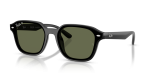แว่นกันแดด Rayban RB4458D-601/9A Black Dark Green Polarized Rayban RB4458D-601/9A 601/9A แว่นกันแดดทรงสี่เหลี่ยม XL เลนส์โพลาไรซ์เขียวเข้ม ยูนิเซ็กซ์
