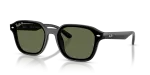 แว่นกันแดด Rayban RB4458D-601/9A Black Dark Green Polarized Rayban RB4458D-601/9A 601/9A แว่นกันแดดทรงสี่เหลี่ยม XL เลนส์โพลาไรซ์เขียวเข้ม ยูนิเซ็กซ์