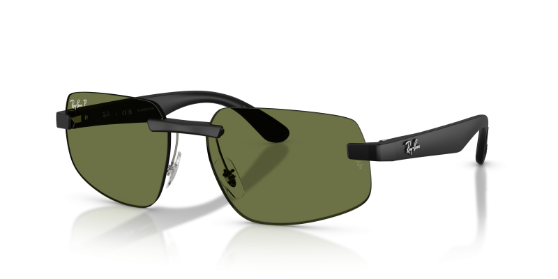 แว่นกันแดด Rayban RB4475CH-601S/2 Sand Black Polarized S Green Rayban RB4475CH-601S/2 601S/2 แว่นกันแดดทรงเรขาคณิตไร้ขอบ เลนส์โพลาไรซ์เขียว Sand Black ยูนิเซ็กซ์