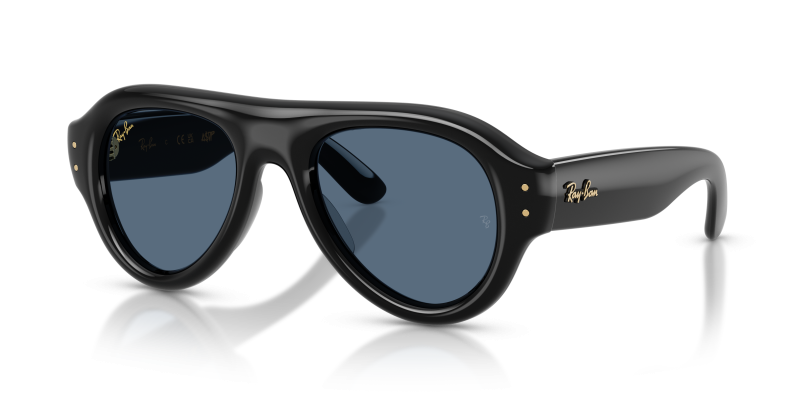 Rayban RB4925-601/80 601/80 แว่นกันแดดทรงนักบิน สีดำเลนส์น้ำเงินเข้ม มี 2 ไซซ์ ยูนิเซ็กซ์
