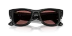 แว่นกันแดด Rayban Wayfarer Puffer RB4940-601/69 Black Dark Violet Rayban RB4940 601/69 close-up ด้านหน้า